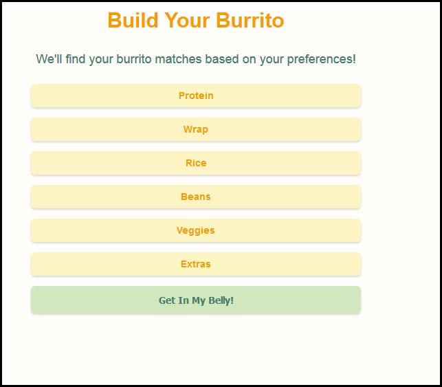 Burrito Lovers Dating Site Choose Fixings