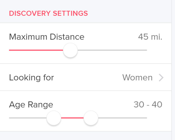 How to filter search on tinder