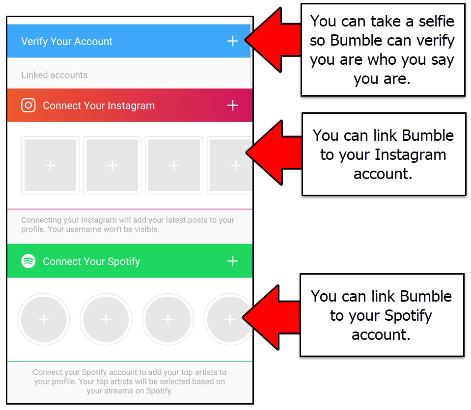 How to link Bumble to Instagram and Spotify