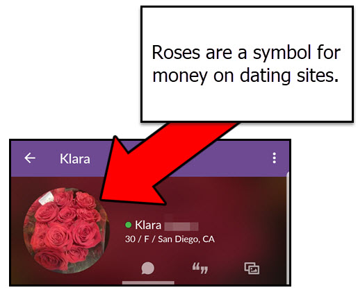 What do roses mean on dating sites?