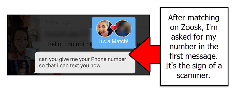 Online dating scammers will ask for your number immediately