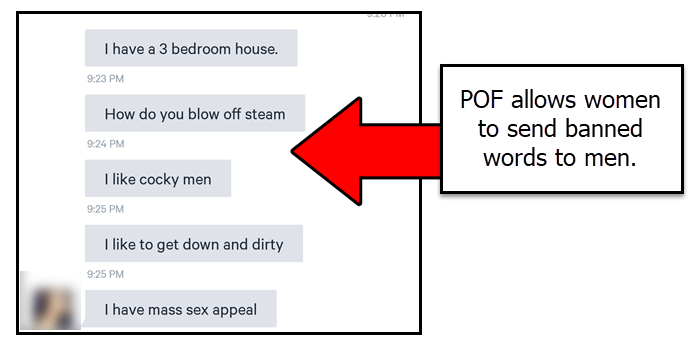 What are banned words on POF?