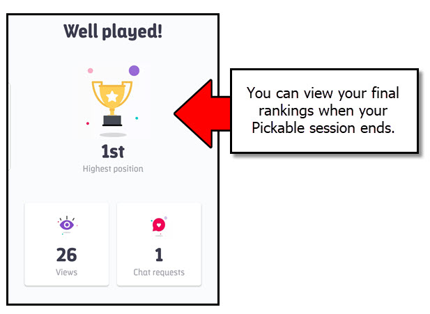 How to view final stats on Pickable app