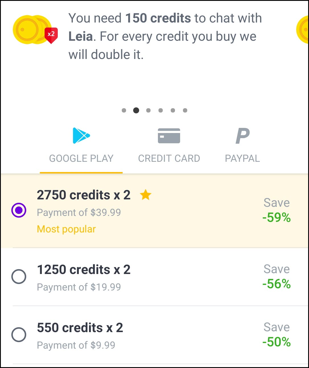 Badoo requires credits to message women