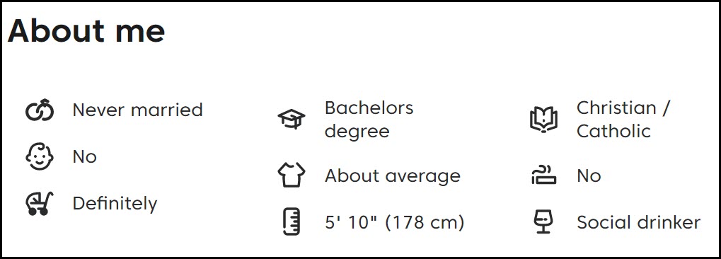Never leave your About Me section on Match.com blank