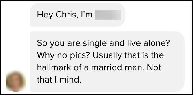 Women assume you are married on Tinder when not using a photo