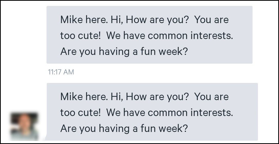 Don't send the same message twice to women on dating apps