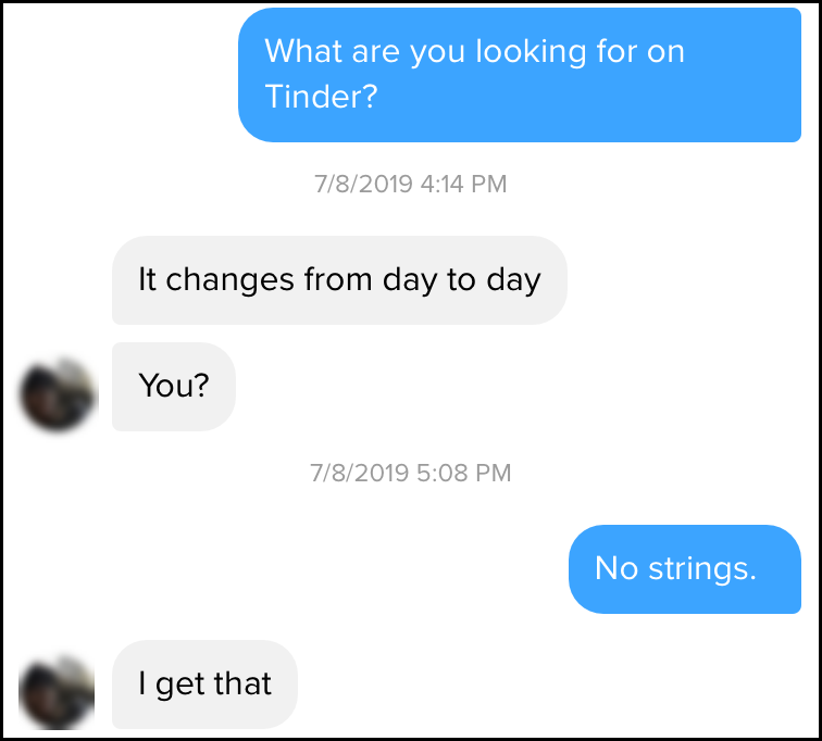 Ask women what they are looking for on Tinder