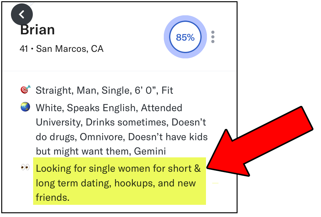 How to fill out what you're looking for on a dating app