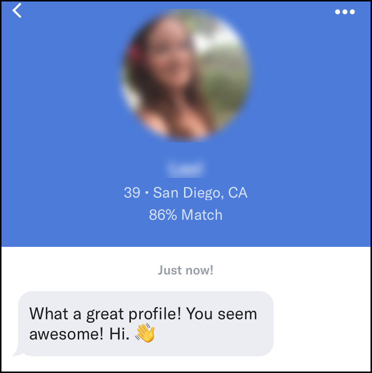 Woman compliment a revised dating profile
