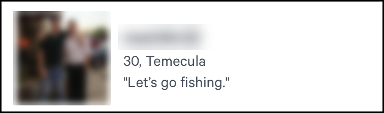 Avoid mentioning "fishing" on your headline on POF