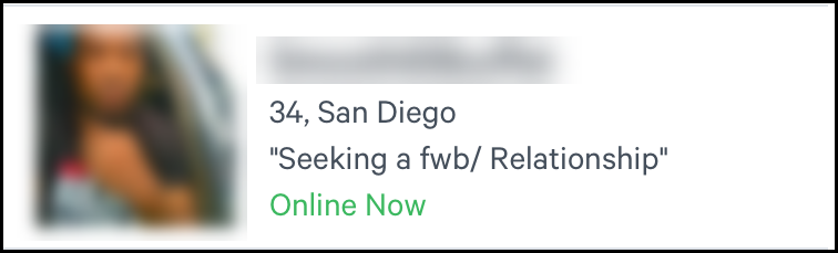 Never write you're looking for hookups on your profile headline