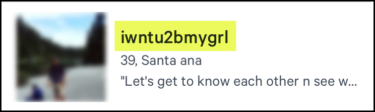 Never use this type of username on a dating app
