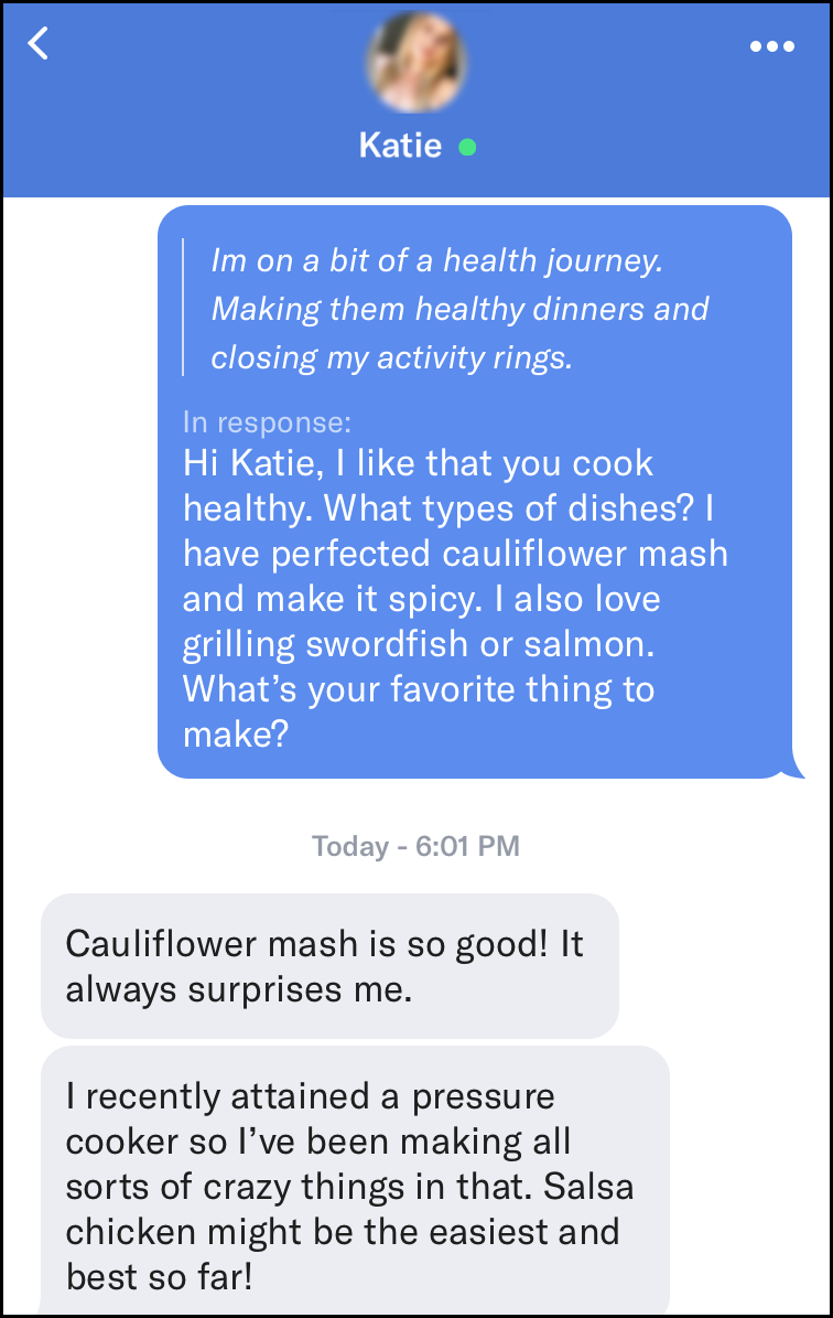 Cooking is a great icebreaker on dating apps