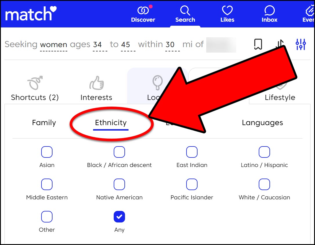 Where are the racial preferences on Match.com