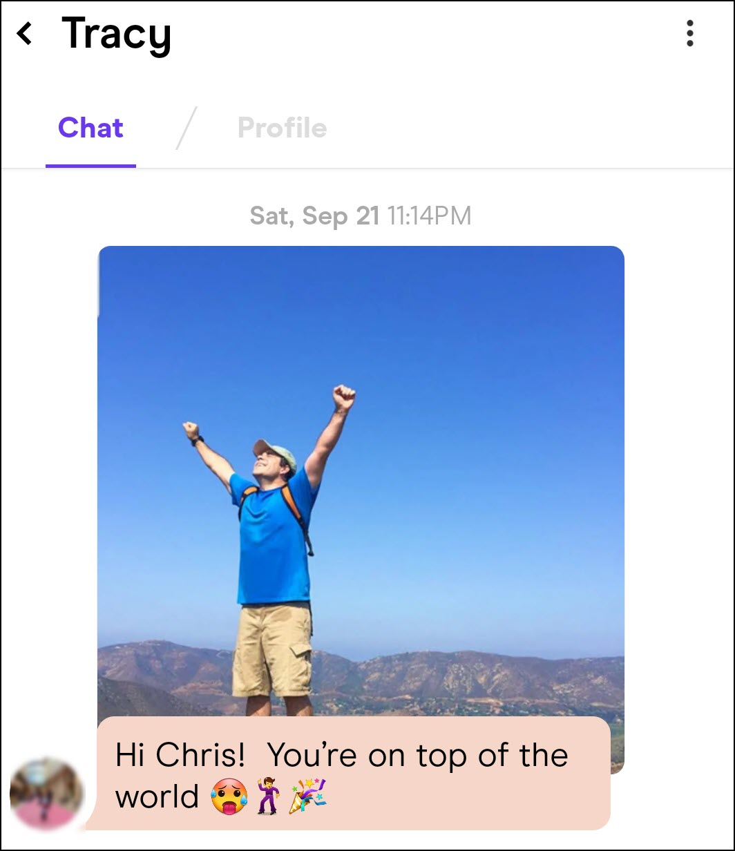 A good profile photo tip is raising your arms above your head
