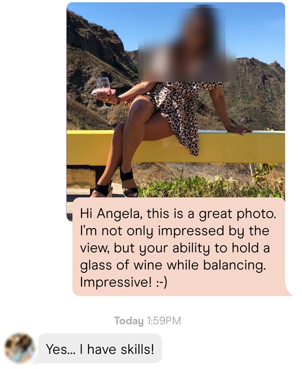 Starting a conversation on Hinge based on a photo