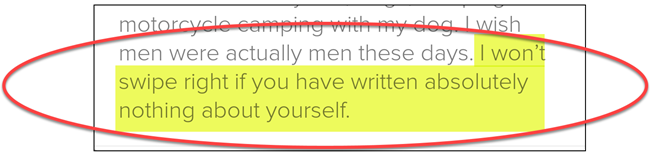 An incomplete profile is one of the main reasons women don't respond to messages