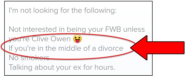 Women are not open to date men in the middle of a divorce