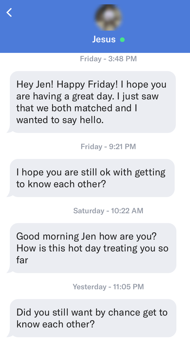 Do not send multiple messages to a woman on dating apps when she doesn't immediately respond.