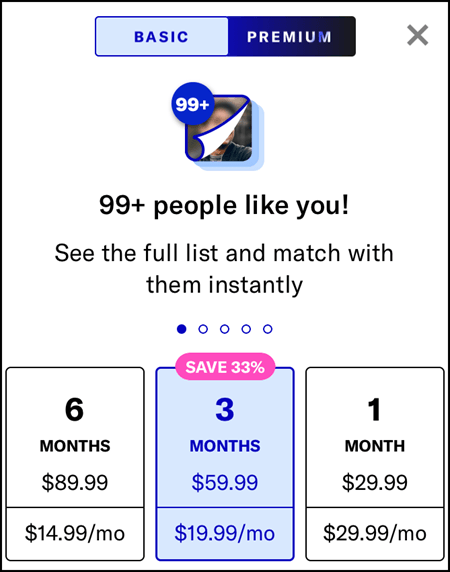 How much is A list on OkCupid?