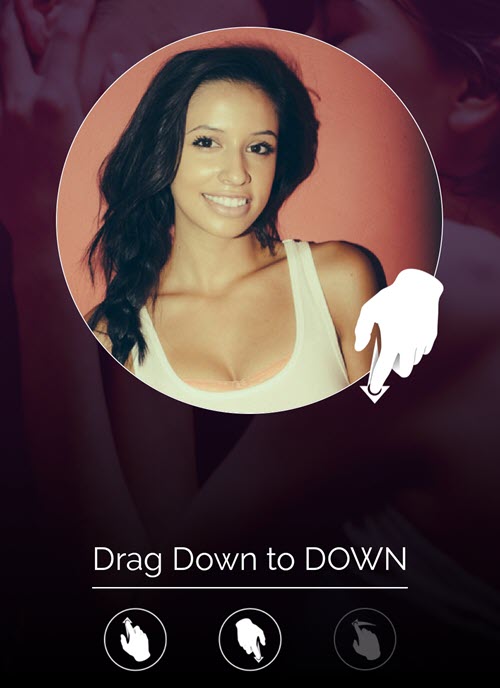 Swipe downward on the Down app for a hookup