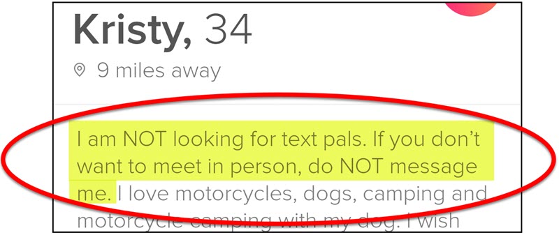 Women on Tinder aren't looking for penpals