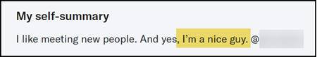 Writing you're a nice guy in your profile is a red flag