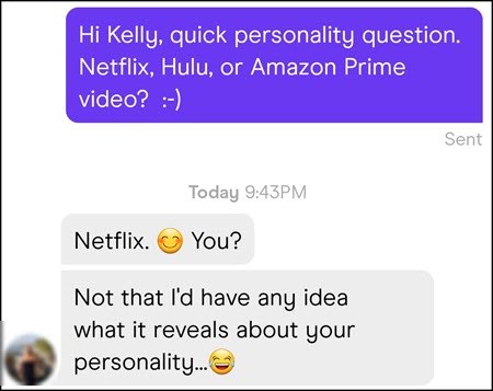 A good way to get responses on Hinge is asking a woman a fun personality question