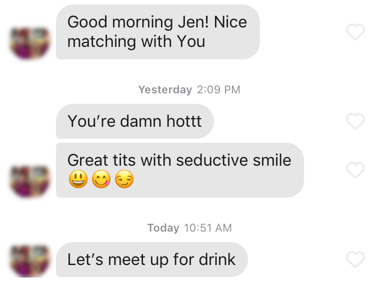 Avoid offensive messages on dating apps.