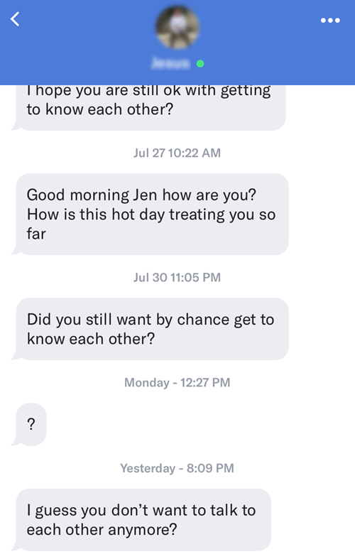 Avoid neediness in your messages on dating apps.