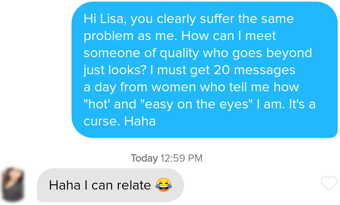 Asking a woman a funny question on Tinder can easily start conversations.