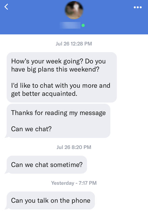 Desperation is not attractive on dating apps.