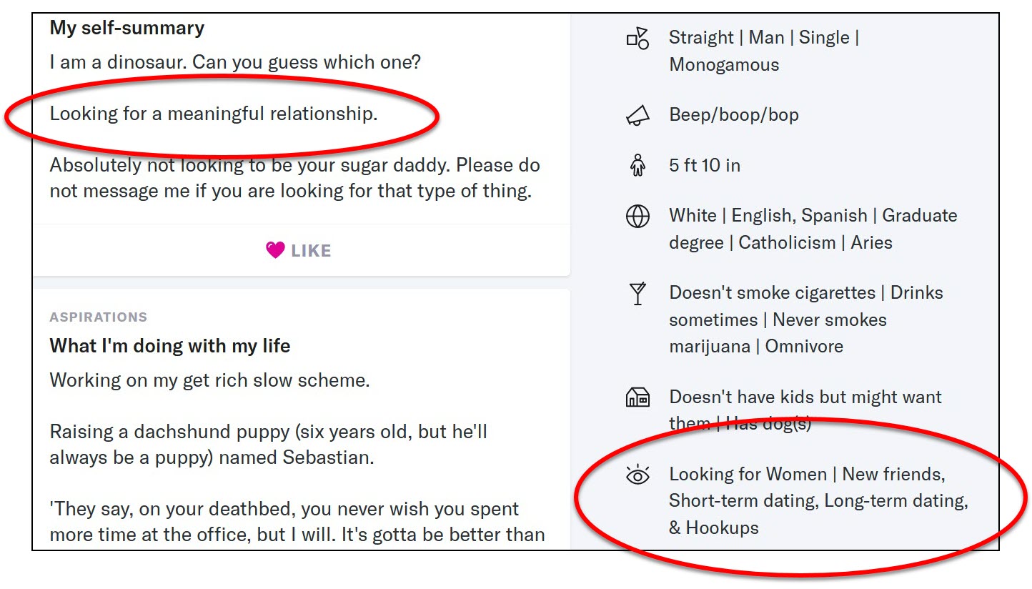 Don't ignore your profile traits on OkCupid