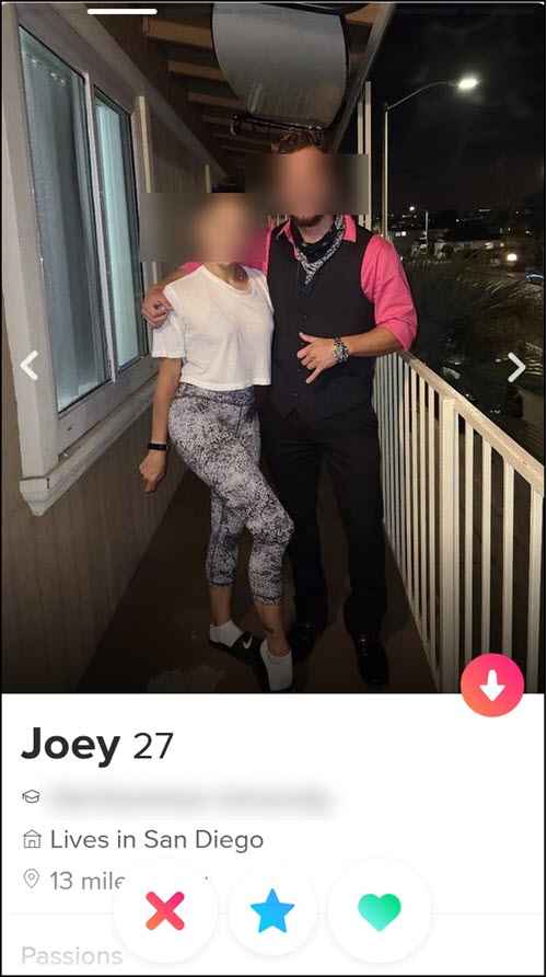 Don't use pictures with women on your Tinder profile.