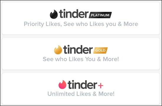 What is Tinder Platinum, Tinder Plus, and Tinder Gold?