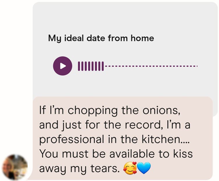 Voice prompt on dating app