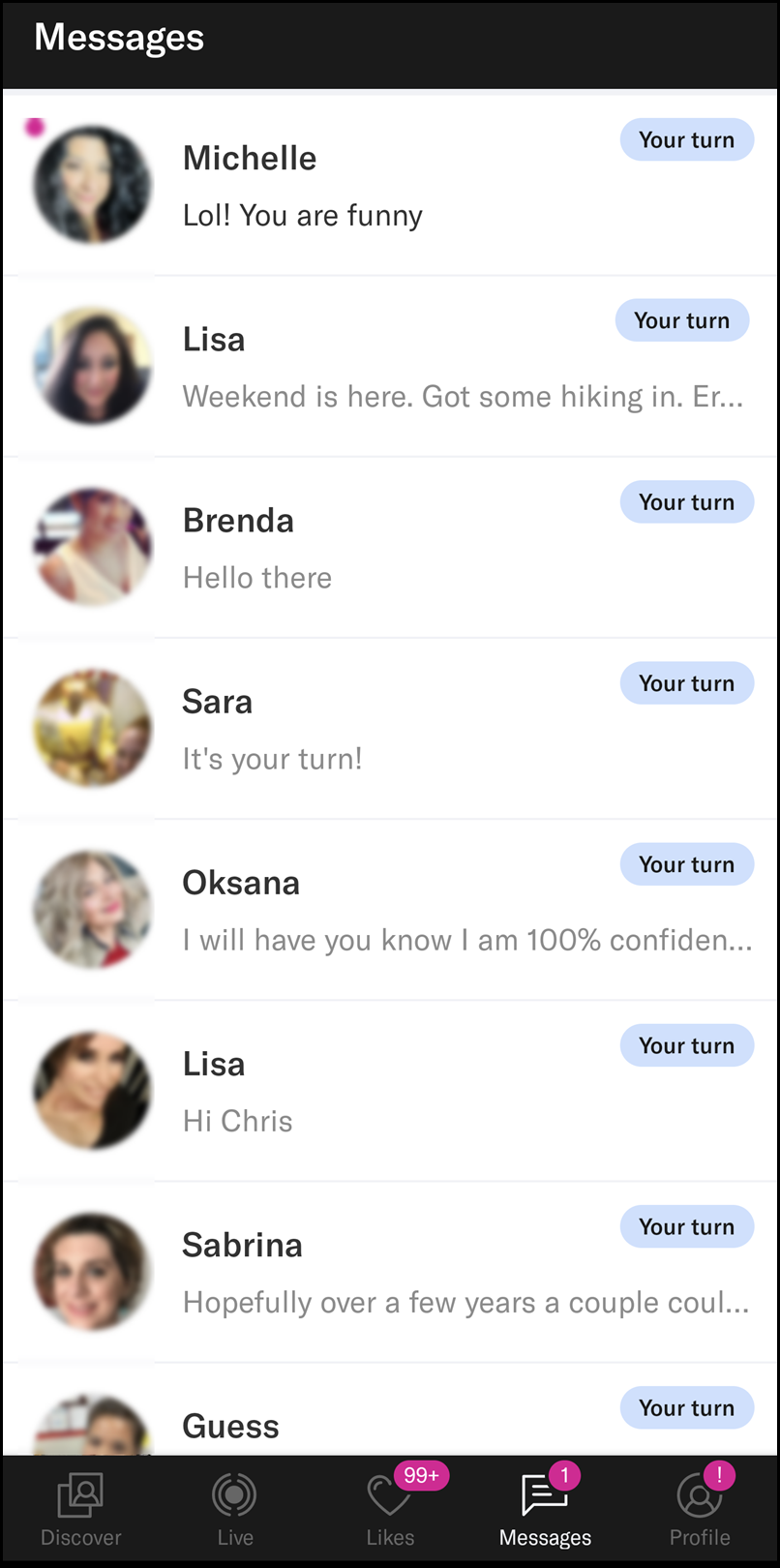 OkCupid inbox