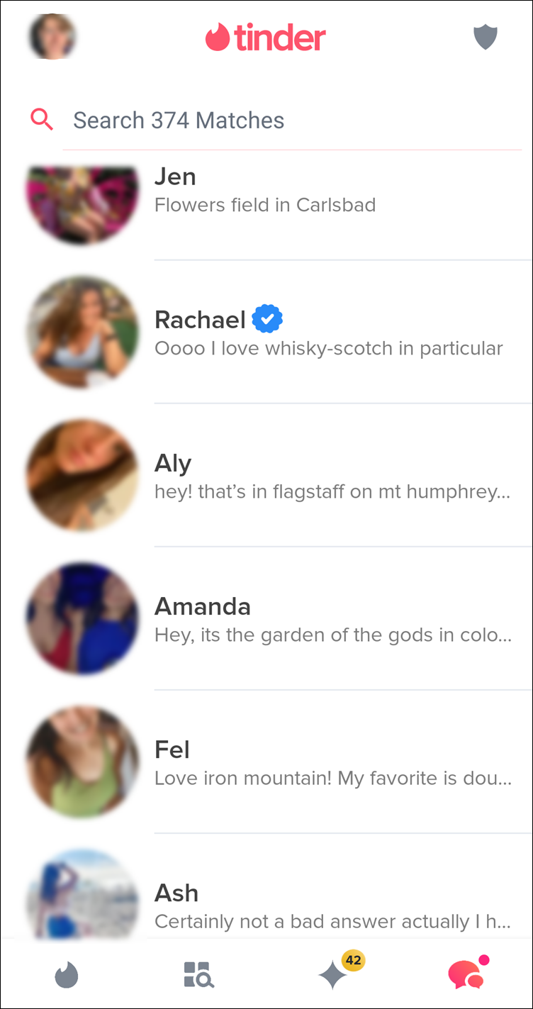 Simple - Tinder inbox