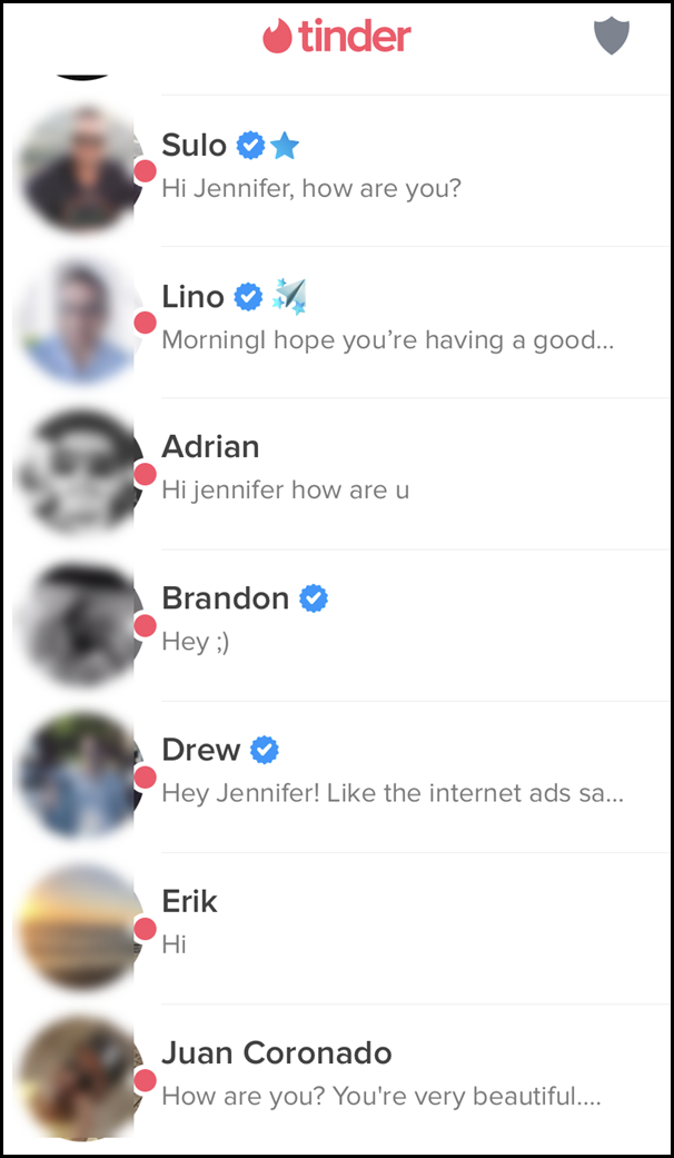 What kind of messages do men send on Tinder?