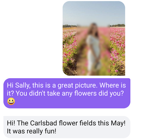 Compliment a woman's photo on Facebook Dating to start a conversation