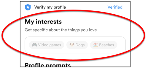 How to add interests to Bumble profile.