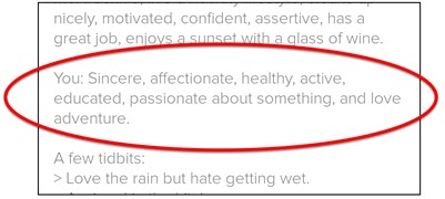 Describing what you want in a partner helps you stand out on Tinder.