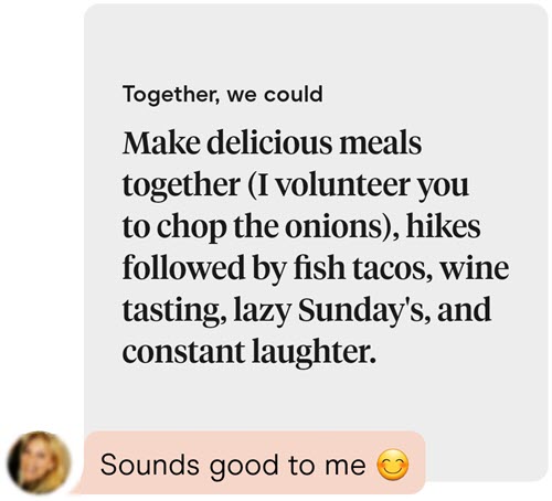 How to answer Together we could prompt on Hinge.