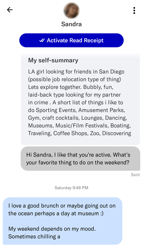 ChatGPT recommends complimenting a women in your opener on dating apps.