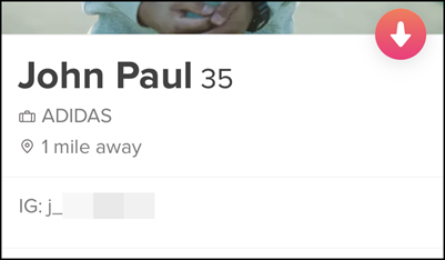 It's not a good idea to share your social media in your bio on Tinder.