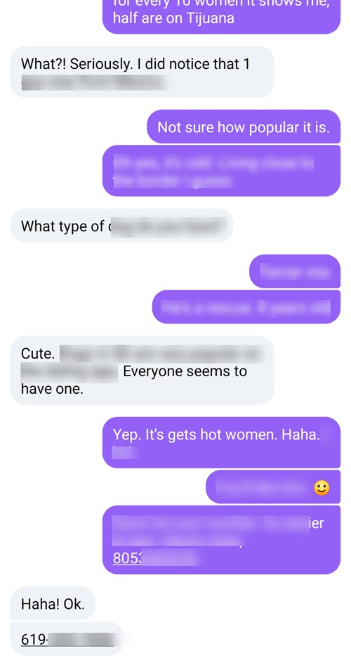 Facebook Dating conversation