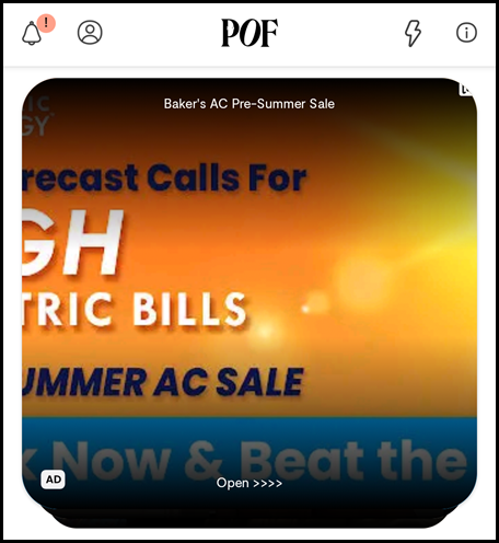 Advertisements on POF ruin the experience of using the app.