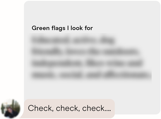 How to answer green flags for Hinge