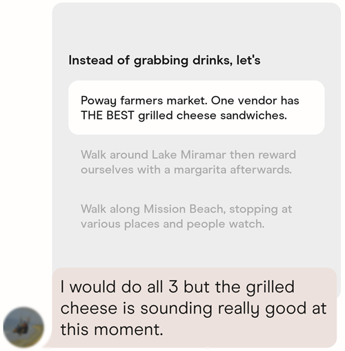 A good prompt on Hinge will get matches on the app.